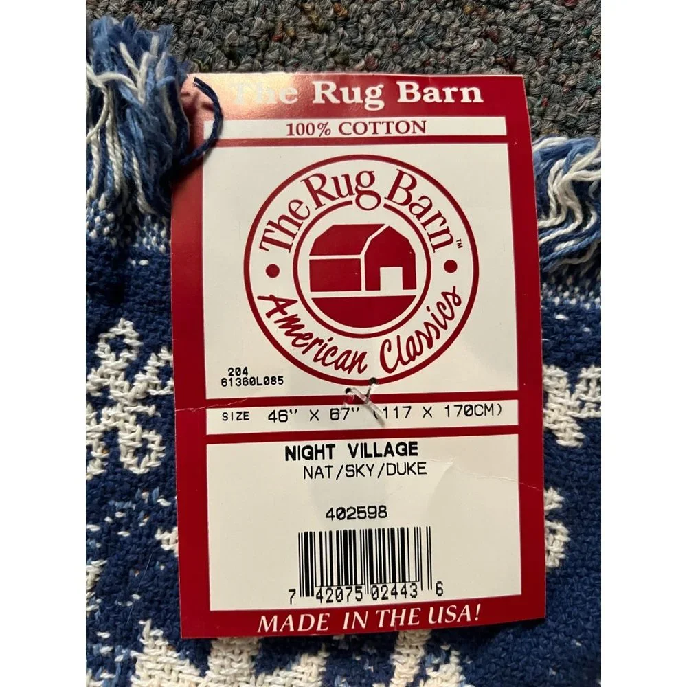 Holiday Throw Blanket Night Village Peace on Earth by The Rug Barn Snow Church